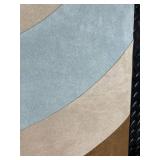 Abstract Arc Wall Art Panel - Blue, Tan and Brown Geometric Design