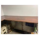 Workbench with Steel Frame and Wood Top - Assorted Stools & Shelving