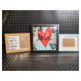 Love Themed Wall Art Frames (3) - Heart Print, Baby Boy, and Love You More