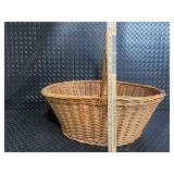 Two Nesting Wicker Baskets - Handwoven Oval Storage Bins