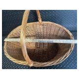 Two Nesting Wicker Baskets - Handwoven Oval Storage Bins