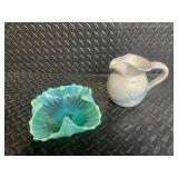 Ceramic Pitcher and Glass Bowl