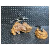 John Henry Orca Whale Figurine Rock Base - Decorative Sculpture