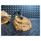 John Henry Orca Whale Figurine Rock Base - Decorative Sculpture