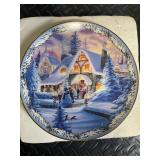 Bradford Exchange Village Plates (Lot of 4) - The Village; The Little Church in the Village; The Village Confectionary; Goodnight Dear Friends