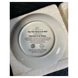 Bradford Exchange Village Plates (Lot of 4) - The Village; The Little Church in the Village; The Village Confectionary; Goodnight Dear Friends