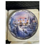 Bradford Exchange Village Plates (Lot of 4) - The Village; The Little Church in the Village; The Village Confectionary; Goodnight Dear Friends