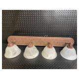 Industrial 4-Light Pendant Fixture with Frosted Glass Globes and Rope Details