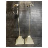 Torchiere Floor Lamps with Frosted Glass Shades (Lot of 2)