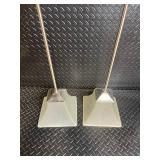 Torchiere Floor Lamps with Frosted Glass Shades (Lot of 2)