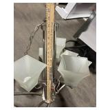 Six-Light Chandelier with Frosted Square Glass Shades