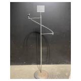 Vintage Metal Display Stand with Beaded Arm and Sign Holder