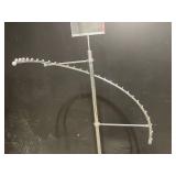 Vintage Metal Display Stand with Beaded Arm and Sign Holder
