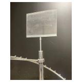 Vintage Metal Display Stand with Beaded Arm and Sign Holder