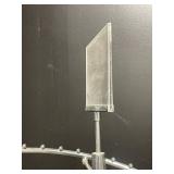 Vintage Metal Display Stand with Beaded Arm and Sign Holder