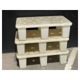 Stackable Plastic Step Stool Set with Perforated Tops