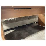 Oak Veneer Desk with Center Pedestal and End Panels
