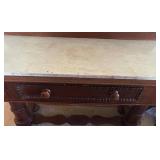 DR -Antique 19th Century Victorian Mahogany Marble Top Console Table  / Writing Table