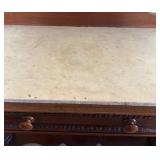 DR -Antique 19th Century Victorian Mahogany Marble Top Console Table  / Writing Table