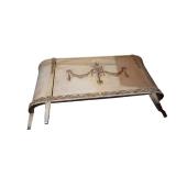 LLB - Vintage Wooden Neoclassical-Style Antique Queen Bed Headboard and Footboard with Rails