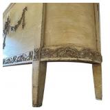LLB - Vintage Wooden Neoclassical-Style Antique Queen Bed Headboard and Footboard with Rails