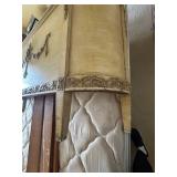 LLB - Vintage Wooden Neoclassical-Style Antique Queen Bed Headboard and Footboard with Rails