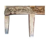 LLB - Vintage Wooden Neoclassical-Style Antique Queen Bed Headboard and Footboard with Rails