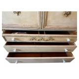 LLB - Antique Neoclassical Style Armoire with Carved Floral Details
