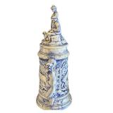 MB - Delft-Style Ceramic Ewer with Lid - 3 Figure Group