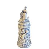 MB - Delft-Style Ceramic Ewer with Lid - 3 Figure Group