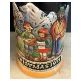 MB - Schmidt Design Limited Edition Christmas 1972 German Bavarian Flip Top Beer Stein Pair
