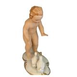 MB - Vintage Gerold Porzellan Bavaria Child with Ducks Figurine