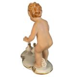 MB - Vintage Gerold Porzellan Bavaria Child with Ducks Figurine