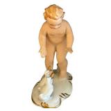 MB - Vintage Gerold Porzellan Bavaria Child with Ducks Figurine