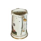 MB - Antique German Porcelian Puzzle Beer Stein, Porcelain Trick Stein with Holes