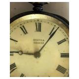 MB - Pocket Watch - 1.5 in Diameter, Roman Numeral Dial, Engraved Case