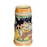 MB - Stein Pair - West German Hand Painted -  Scenic Figures