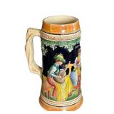 MB - Stein Pair - West German Hand Painted -  Scenic Figures