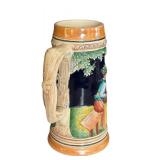 MB - Stein Pair - West German Hand Painted -  Scenic Figures