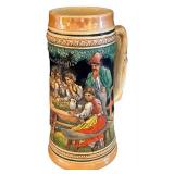 MB - Stein Pair - West German Hand Painted -  Scenic Figures
