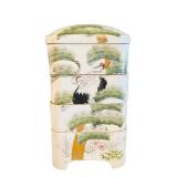 MBB - Vintage Seto Ware Jubako 4-Tier Box - Pine Design