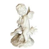 MB - Vintage Dresden Four Seasons Summer Cherub Bisque Porcelain Figure