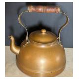 K - Vintage Tagus Made in Portugal Copper Kettle with Wooden Handle -