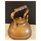 K - Vintage Tagus Made in Portugal Copper Kettle with Wooden Handle -
