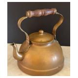 K - Vintage Tagus Made in Portugal Copper Kettle with Wooden Handle -
