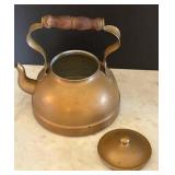 K - Vintage Tagus Made in Portugal Copper Kettle with Wooden Handle -