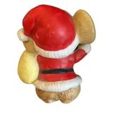 K - Santa Mouse Ceramic Figurines - 3 Pieces - 4 Inches Tall - Christmas Decor