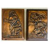 K - Copper Relief Wall Plaques - Back Inscription Geoff Koiec