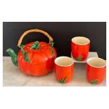 K - Pumpkin Teapot with Leaf Decoration and Cup Set