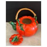 K - Pumpkin Teapot with Leaf Decoration and Cup Set